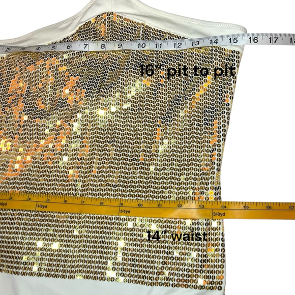 Rochford Australia Gold Sequin & Cream Halter Bathingsuit, 12 - Picture 6 of 15